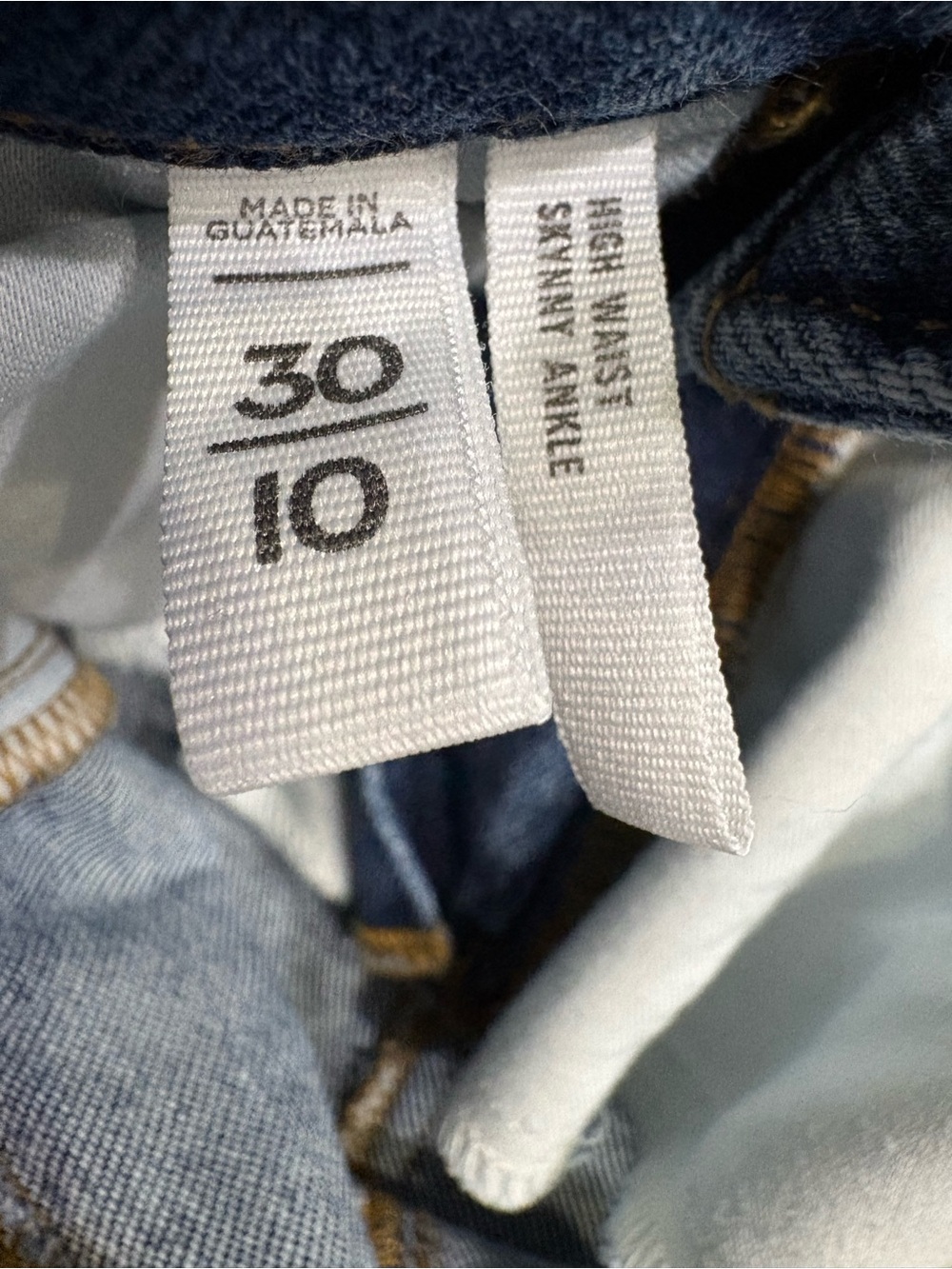 LOFT Women's High Rise Skinny Jeans in Dark Blue with Distressed Details SIZE 10 - Picture 5 of 9